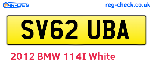 SV62UBA are the vehicle registration plates.