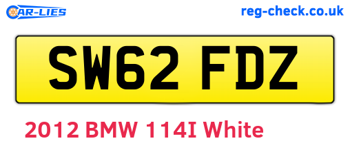 SW62FDZ are the vehicle registration plates.