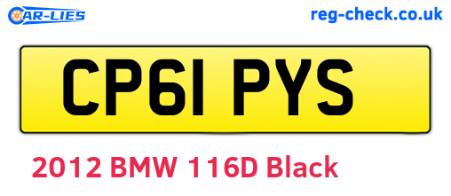 CP61PYS are the vehicle registration plates.