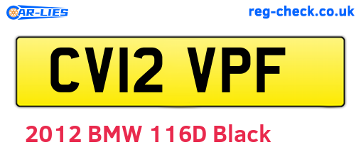 CV12VPF are the vehicle registration plates.