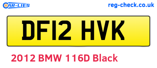 DF12HVK are the vehicle registration plates.