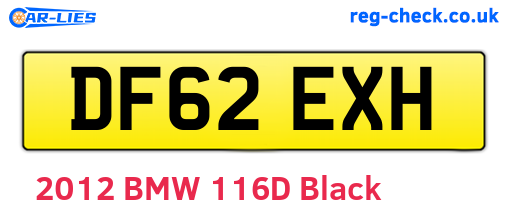 DF62EXH are the vehicle registration plates.