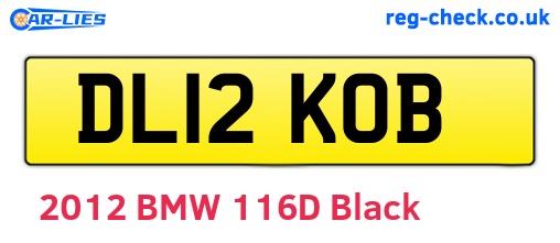 DL12KOB are the vehicle registration plates.