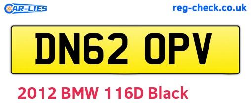 DN62OPV are the vehicle registration plates.