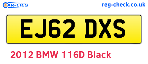 EJ62DXS are the vehicle registration plates.