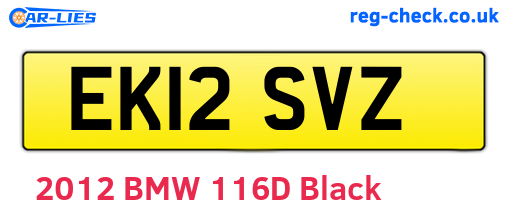 EK12SVZ are the vehicle registration plates.