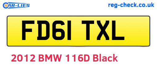 FD61TXL are the vehicle registration plates.
