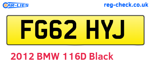 FG62HYJ are the vehicle registration plates.