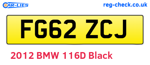 FG62ZCJ are the vehicle registration plates.