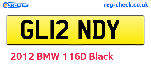 GL12NDY are the vehicle registration plates.