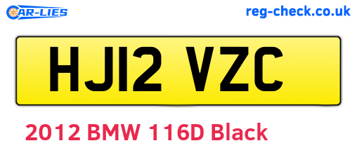 HJ12VZC are the vehicle registration plates.