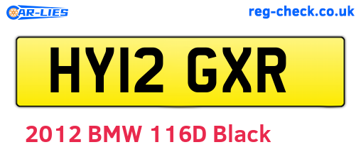 HY12GXR are the vehicle registration plates.