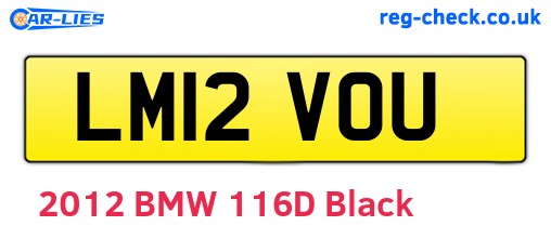 LM12VOU are the vehicle registration plates.