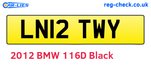 LN12TWY are the vehicle registration plates.