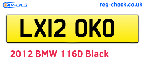 LX12OKO are the vehicle registration plates.