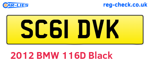 SC61DVK are the vehicle registration plates.