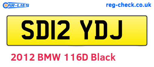 SD12YDJ are the vehicle registration plates.