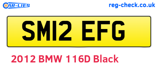 SM12EFG are the vehicle registration plates.