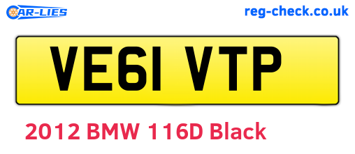 VE61VTP are the vehicle registration plates.