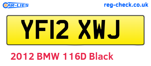 YF12XWJ are the vehicle registration plates.
