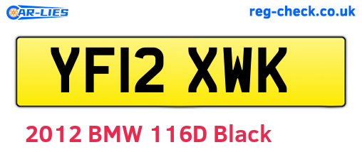YF12XWK are the vehicle registration plates.