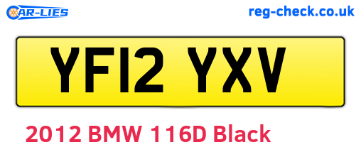 YF12YXV are the vehicle registration plates.