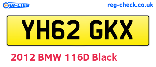 YH62GKX are the vehicle registration plates.