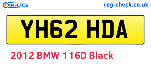 YH62HDA are the vehicle registration plates.