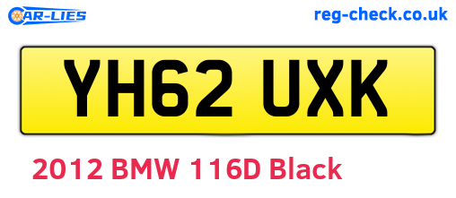 YH62UXK are the vehicle registration plates.