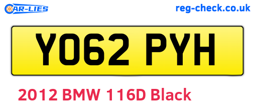 YO62PYH are the vehicle registration plates.