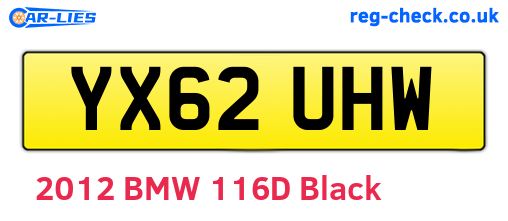 YX62UHW are the vehicle registration plates.