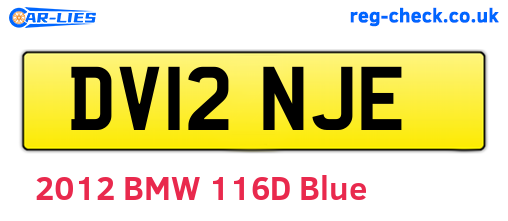 DV12NJE are the vehicle registration plates.