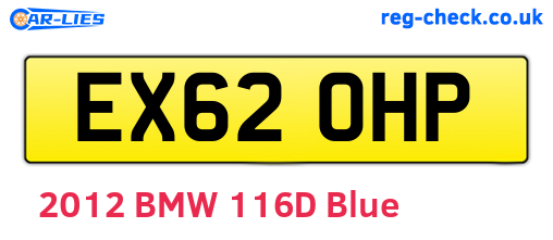 EX62OHP are the vehicle registration plates.