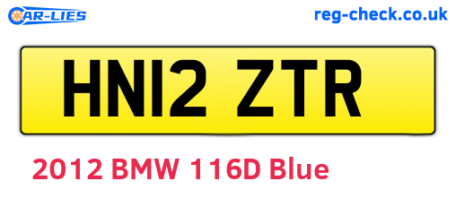 HN12ZTR are the vehicle registration plates.