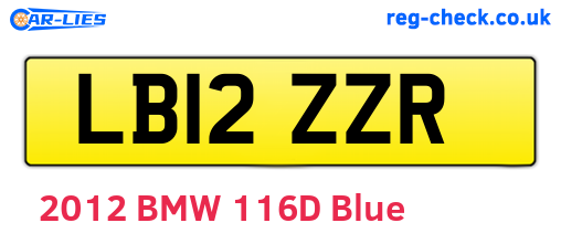 LB12ZZR are the vehicle registration plates.