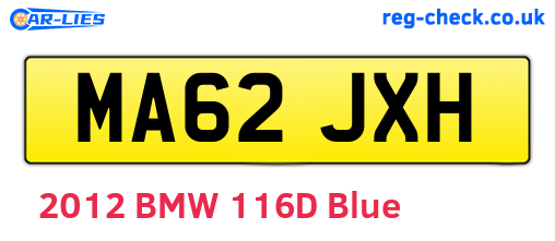 MA62JXH are the vehicle registration plates.