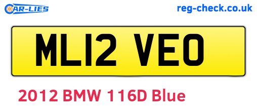 ML12VEO are the vehicle registration plates.