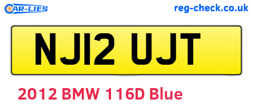 NJ12UJT are the vehicle registration plates.