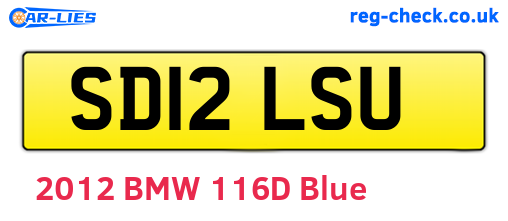 SD12LSU are the vehicle registration plates.