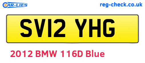 SV12YHG are the vehicle registration plates.
