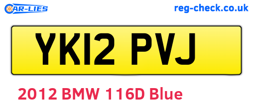 YK12PVJ are the vehicle registration plates.