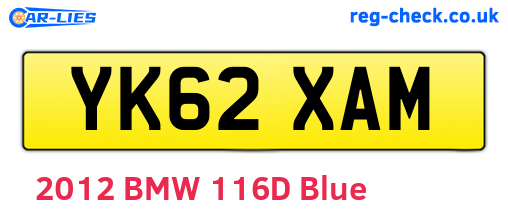 YK62XAM are the vehicle registration plates.