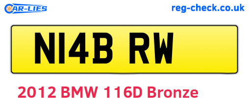 N14BRW are the vehicle registration plates.