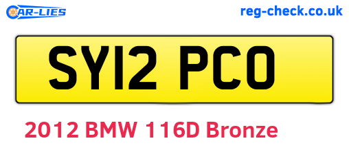 SY12PCO are the vehicle registration plates.