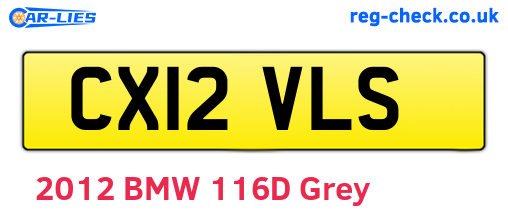 CX12VLS are the vehicle registration plates.