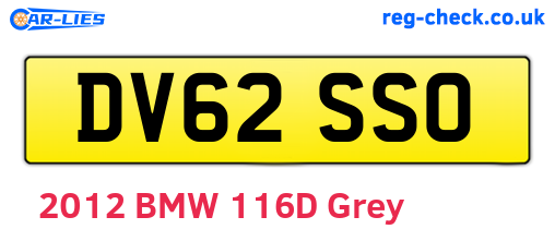 DV62SSO are the vehicle registration plates.