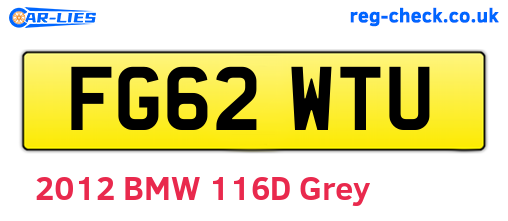 FG62WTU are the vehicle registration plates.