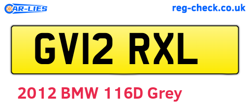 GV12RXL are the vehicle registration plates.
