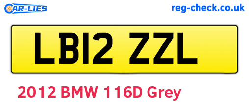 LB12ZZL are the vehicle registration plates.
