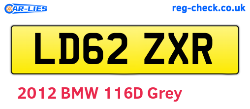 LD62ZXR are the vehicle registration plates.